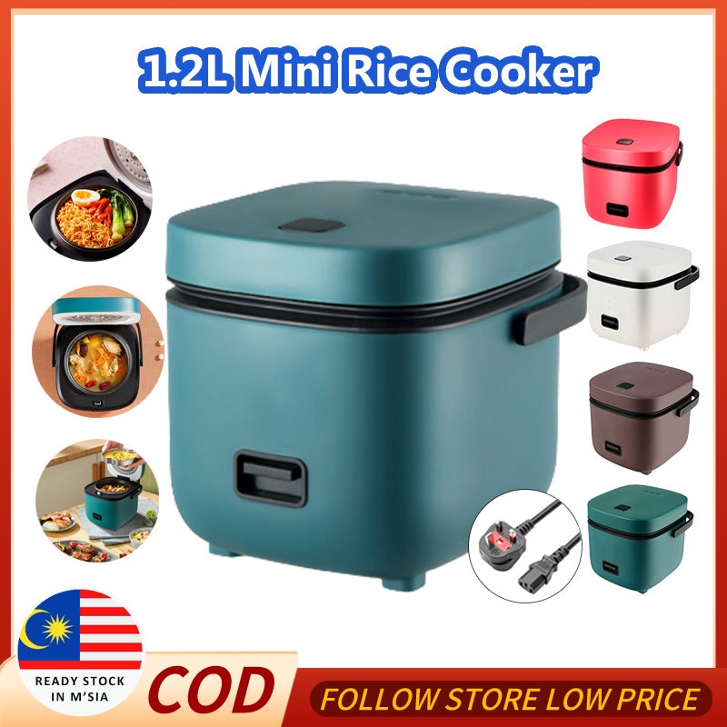 1.2L Rice Cooker with Non-stick Pot and Steamer 200W Mini Electric ...