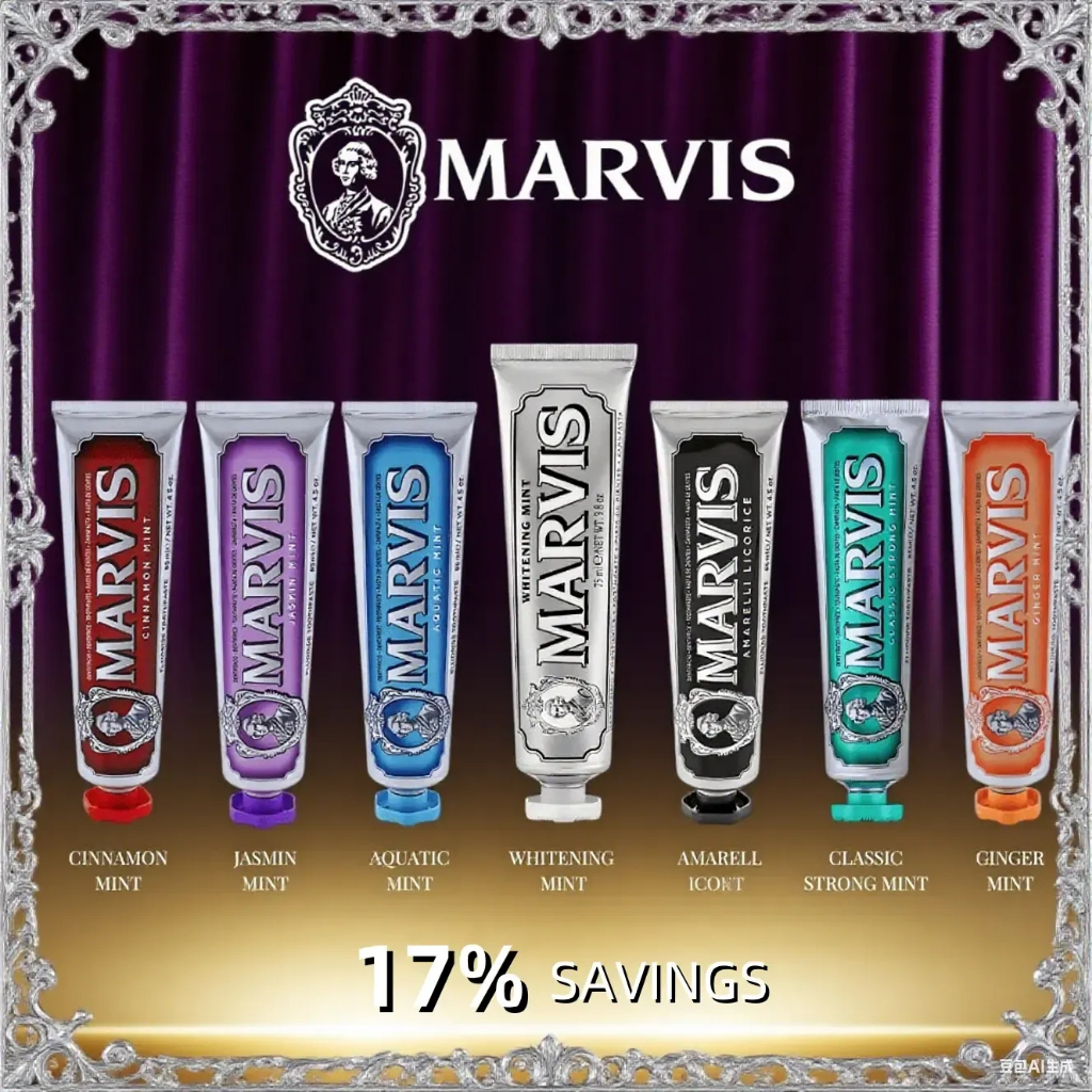Marvis Toothpaste From Italy Classic Strong, Whitening, Aquatic ...