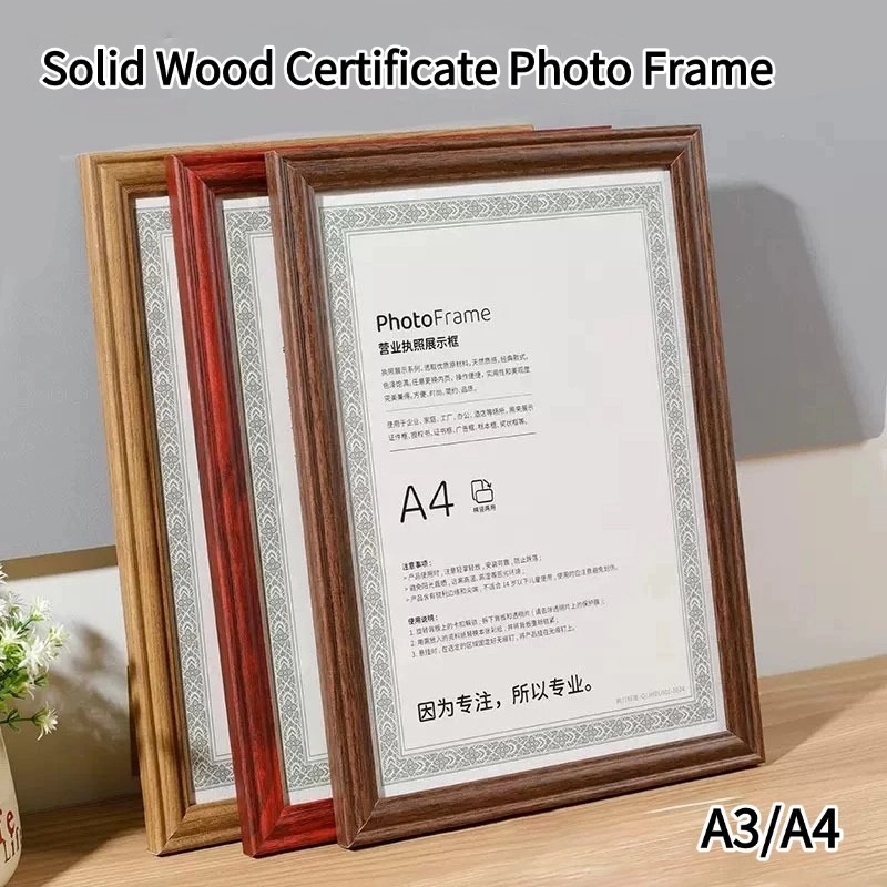 NEW A3/A4 Certificate Photo Frame Home Decoration Wooden Photo Frame ...