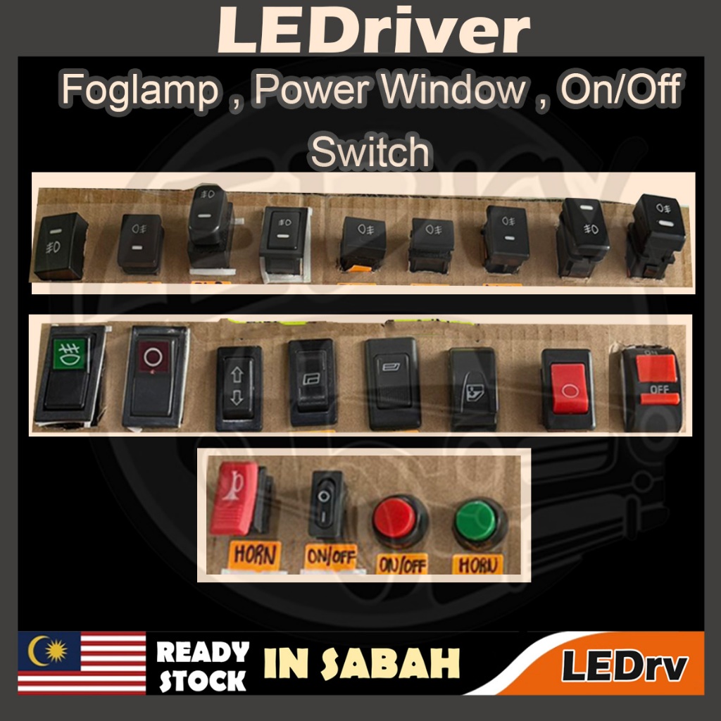 LEDRV SUIS FOGLAMP POWER WINDOW ON/OFF TOGGLE SWITCH ROCKER SWITCH BIKE ...