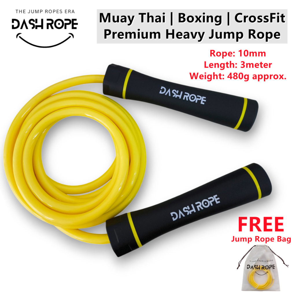 DASHROPE 10mm MuayThai 480g Heavy Jump Rope Weighted Lompat Berat ...