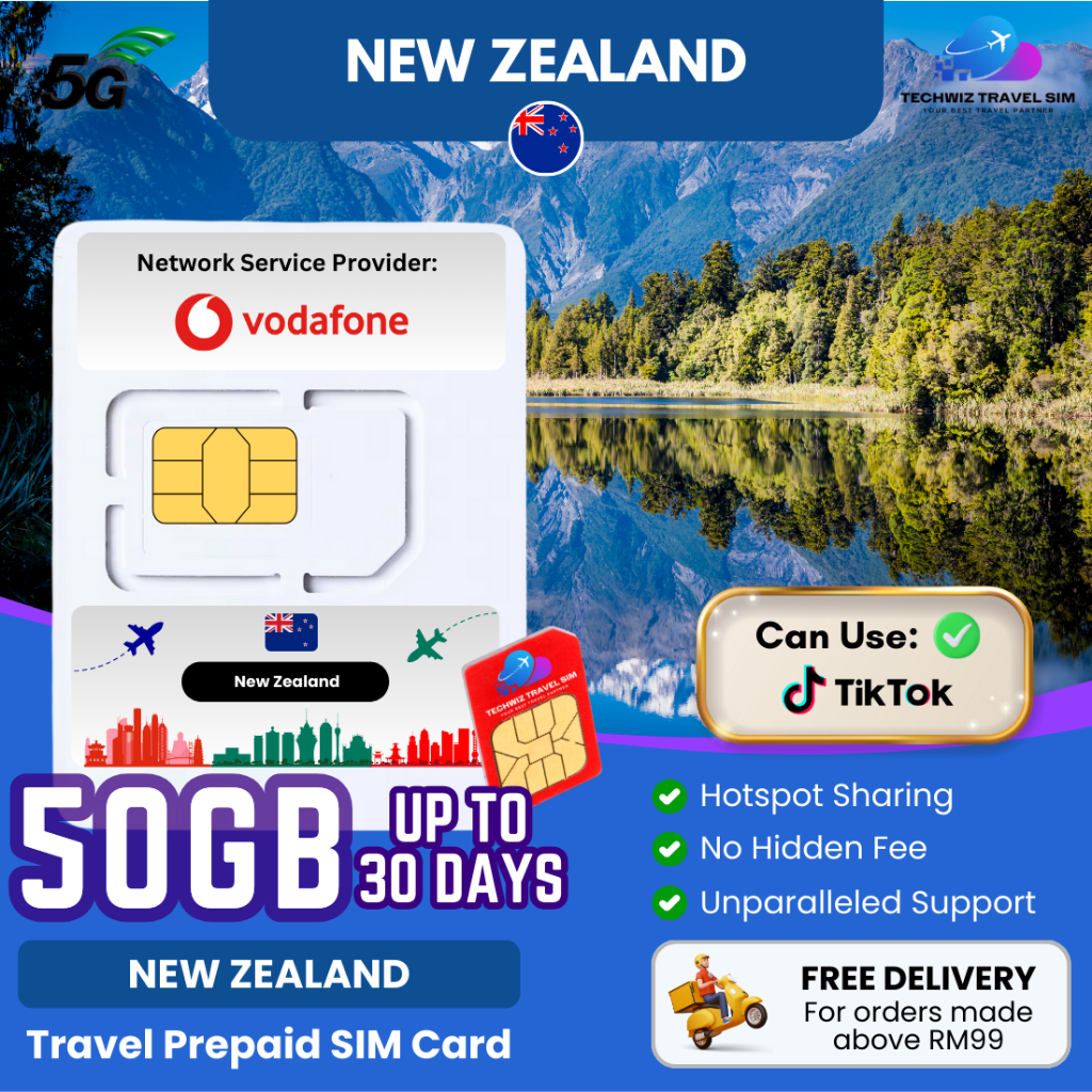 【新西兰 New Zealand Travel SIM Card】【Vodafone 5G】New Zealand SIM Card New ...