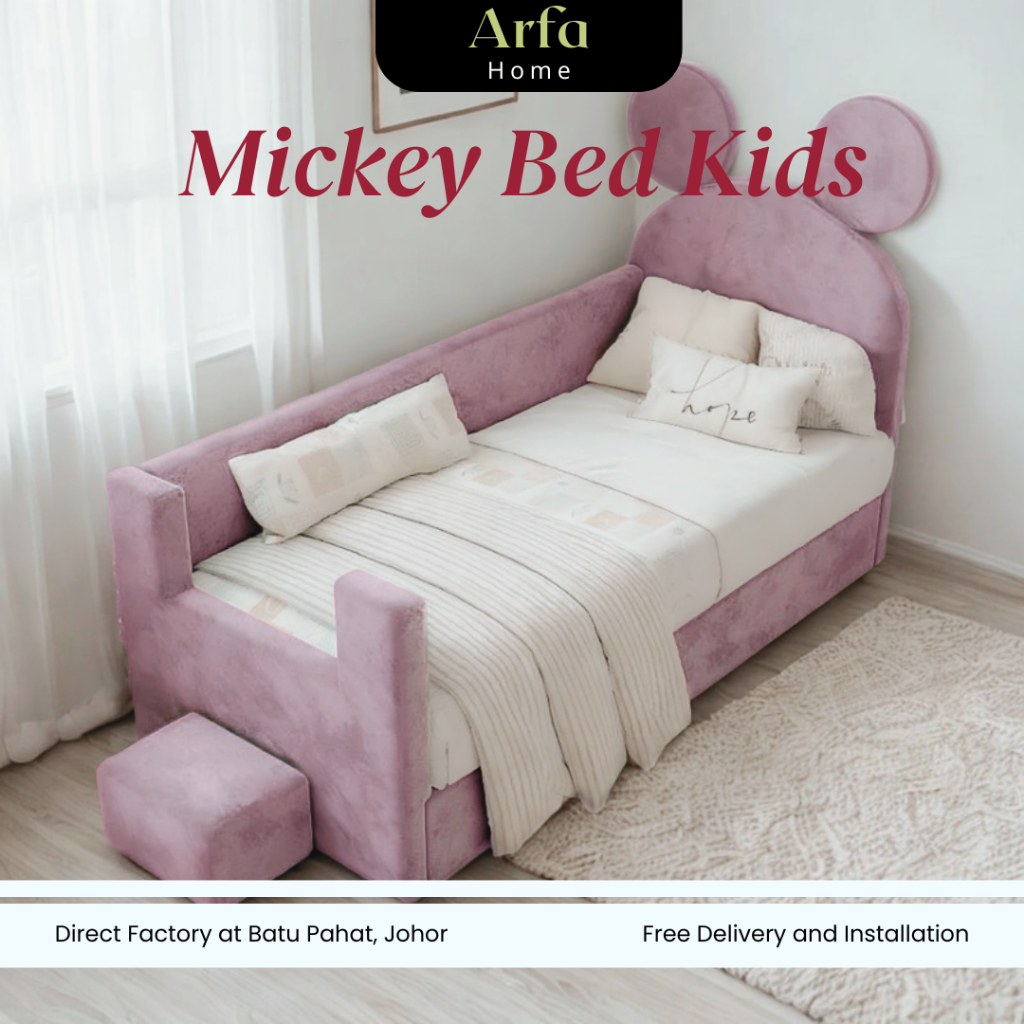 Arfa Home Designer mickey bed kid bed WITH FOOTBOARD With 4 INCH ...