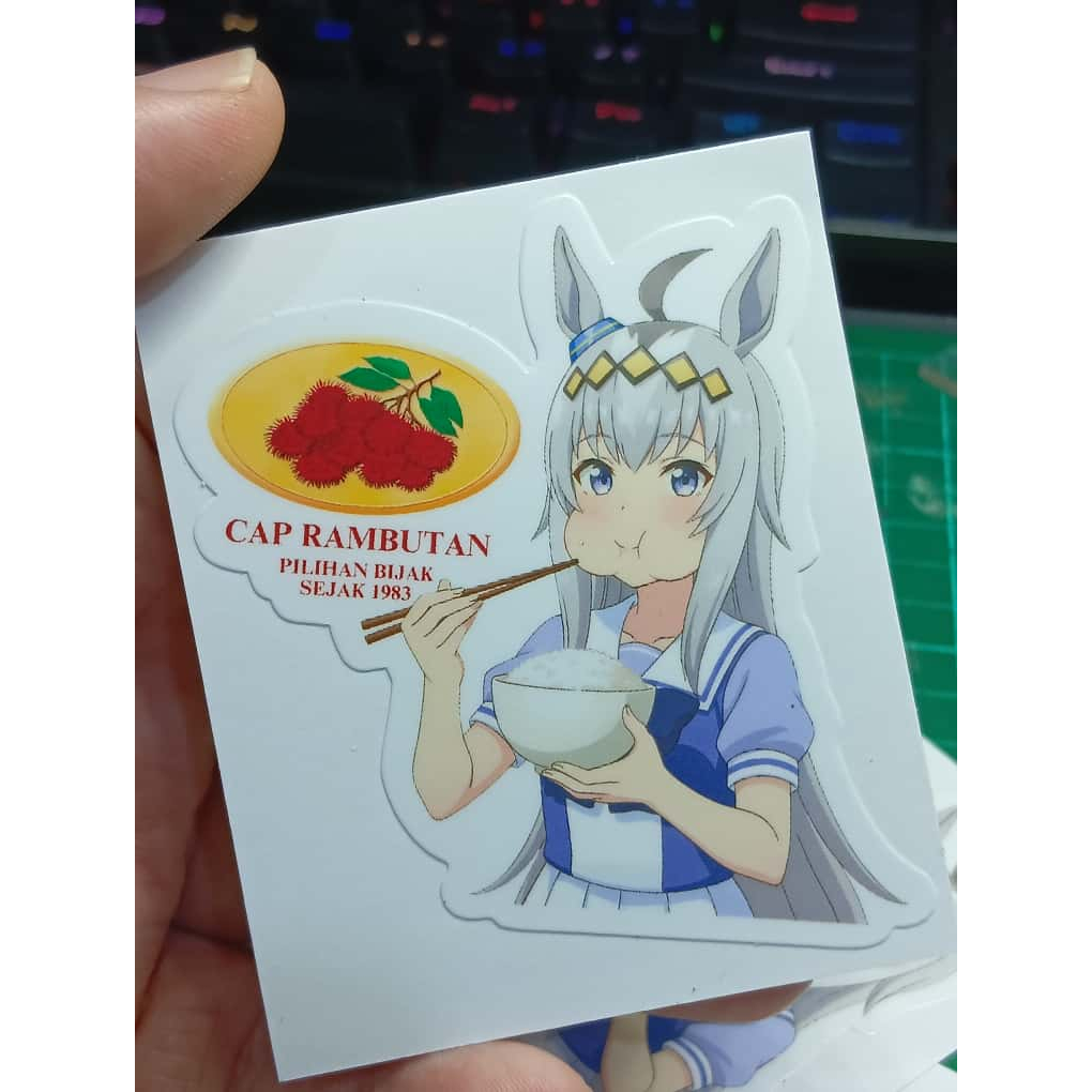 (Sticker Print) Oguri Cap suka makan nasi Waterproof Sticker | Shopee ...
