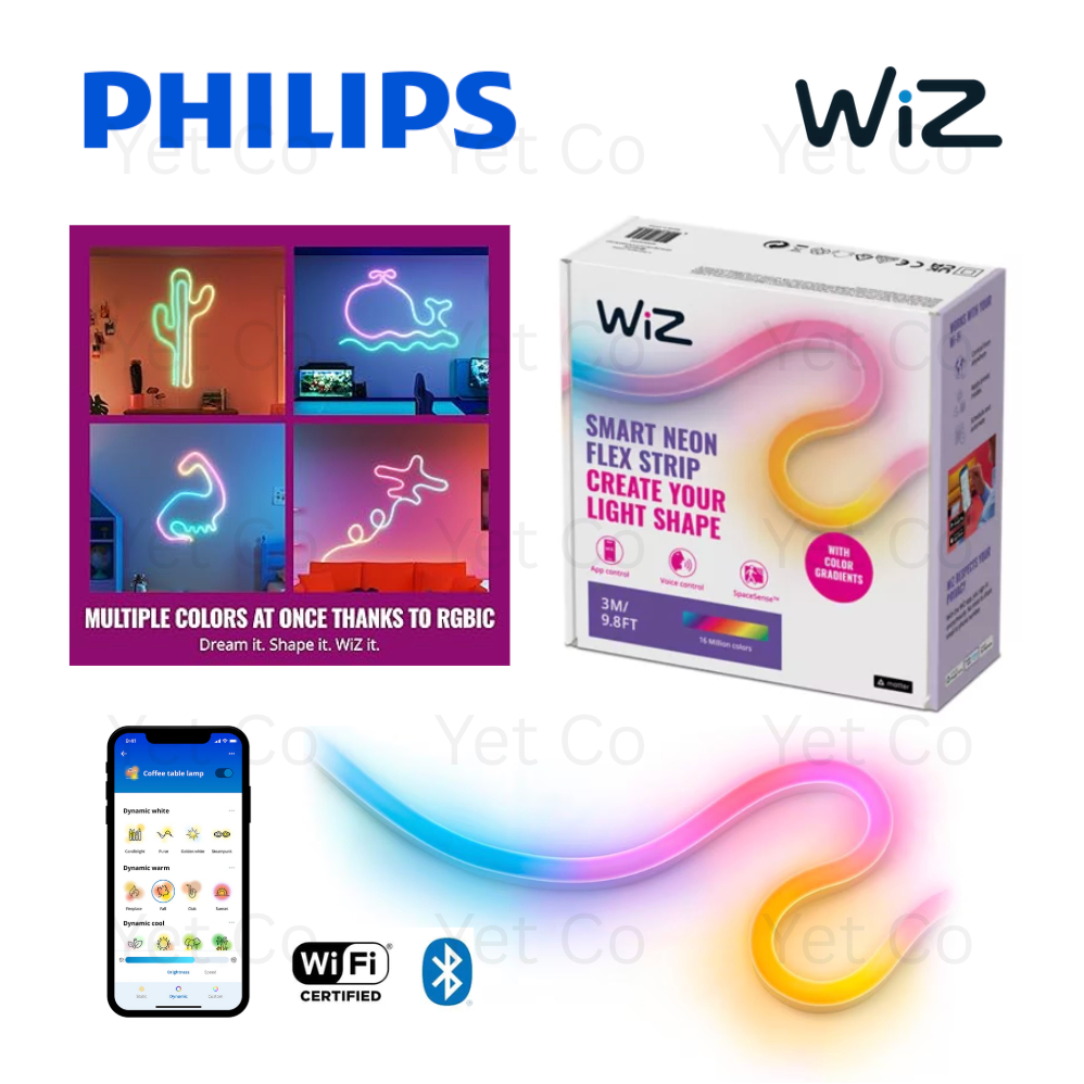 Philips WiZ Smart LED Neon RGB Flexible Strip Kit 3 Meters 24w 220-240v ...