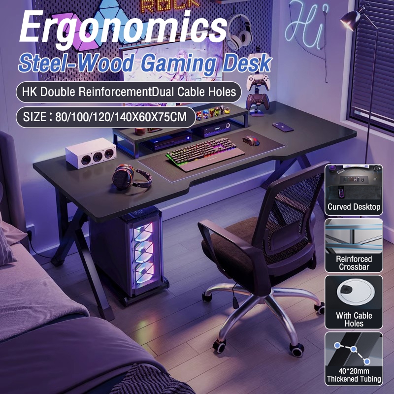 Gaming Table120/140CM Carbon Fibre Anti-Scratch Study Desk Computer ...
