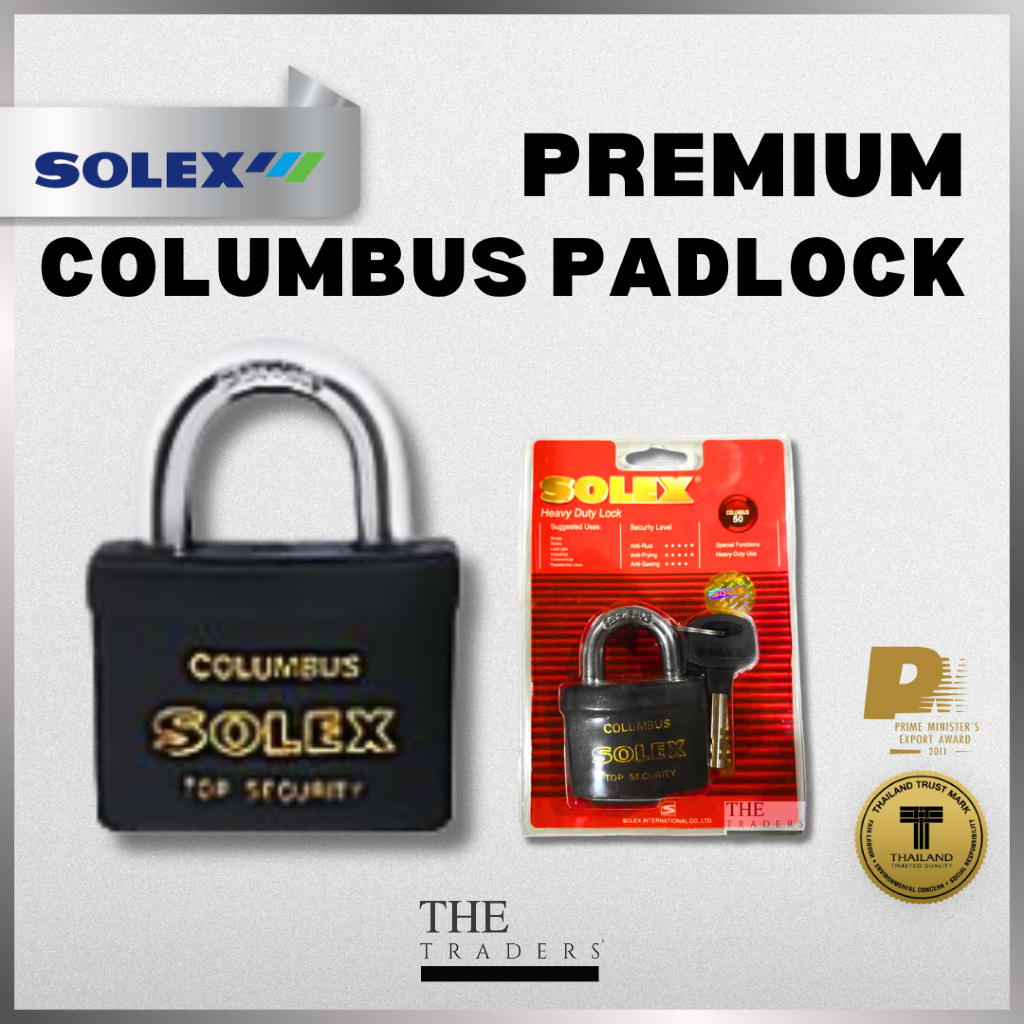 The Traders 100% Original Solex Premium Columbus Padlocks With Durable ...