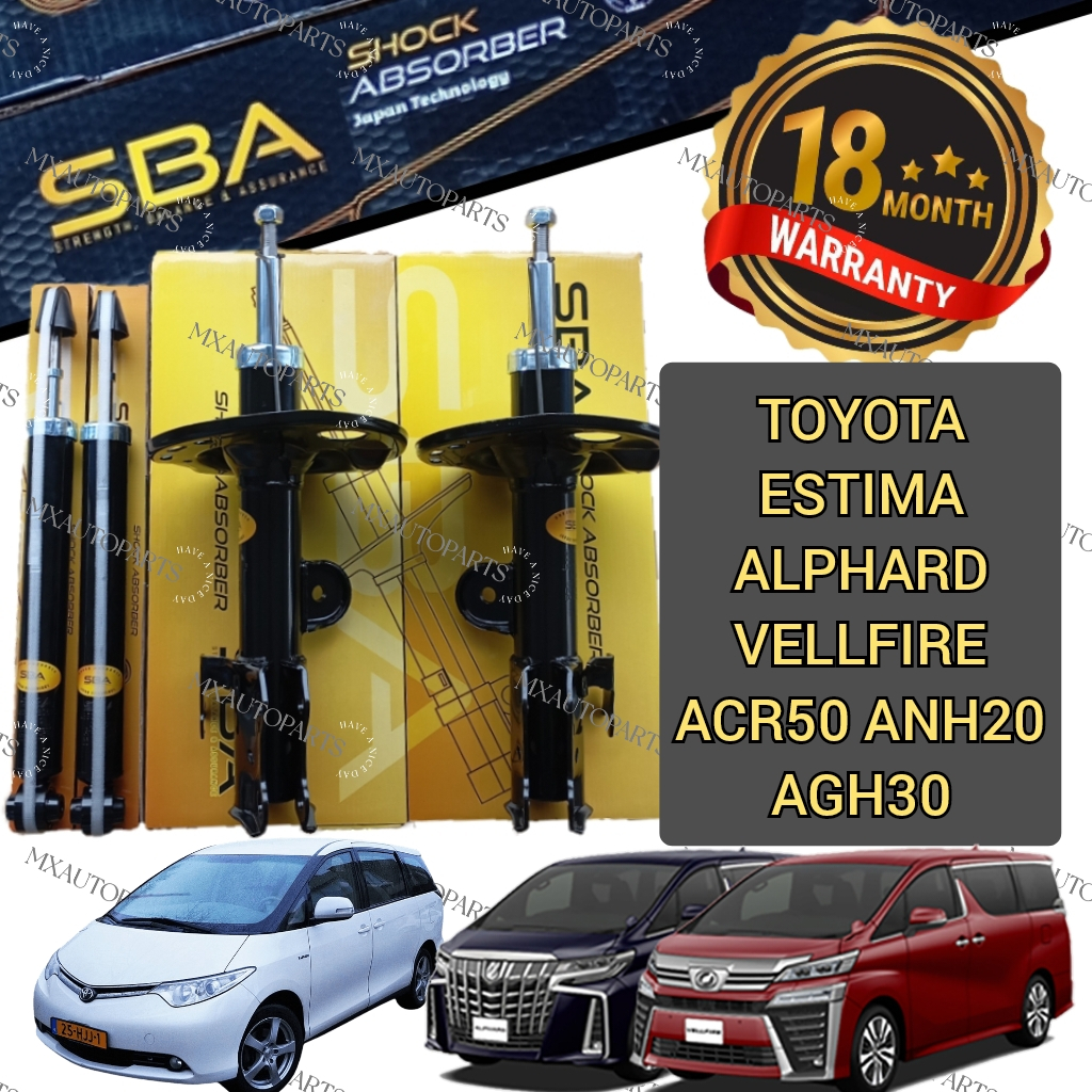 ( WARRANTY 18 MONTHS ) SBA SHOCK ABSORBER TOYOTA ESTIMA ACR50 VELLFIRE ...