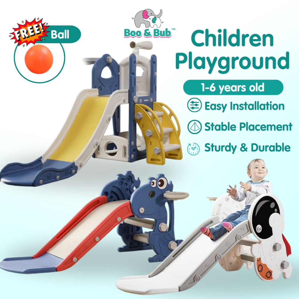 Boo&Bub Children Playground Kids Slide & Swing Foldable gelongsor kanak ...