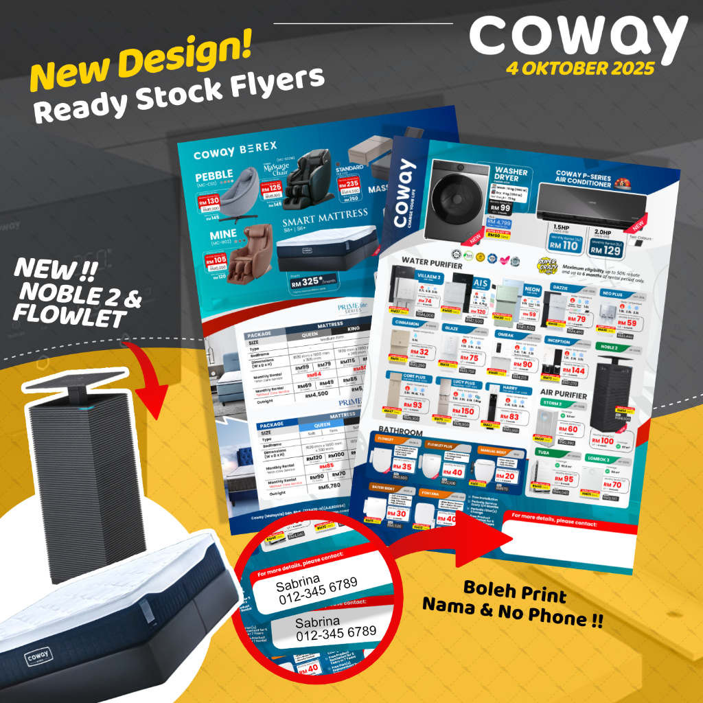 Flyer's Coway Ready Stock - A5 50 pcs (Latest Design + NOBLE 2, SMART ...