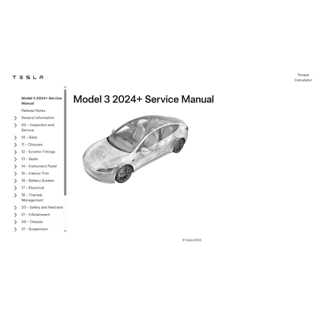 Tesla Model 3 2024 - 2026 Factory Workshop Repair Service Manual ...
