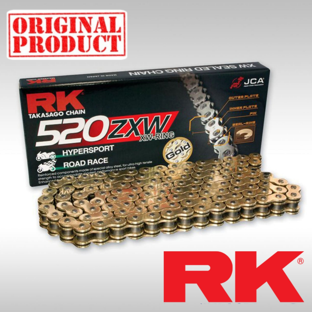 RK Sprocket Set Kawasaki ZX25R RK 520 ZXW W-Ring Blue / Gold Chain