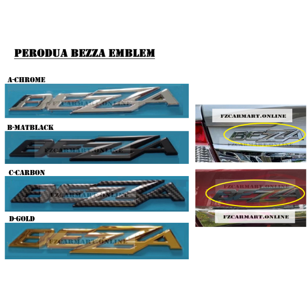 PERODUA BEZZA EMBLEM LOGO - (ABS) | Shopee Malaysia