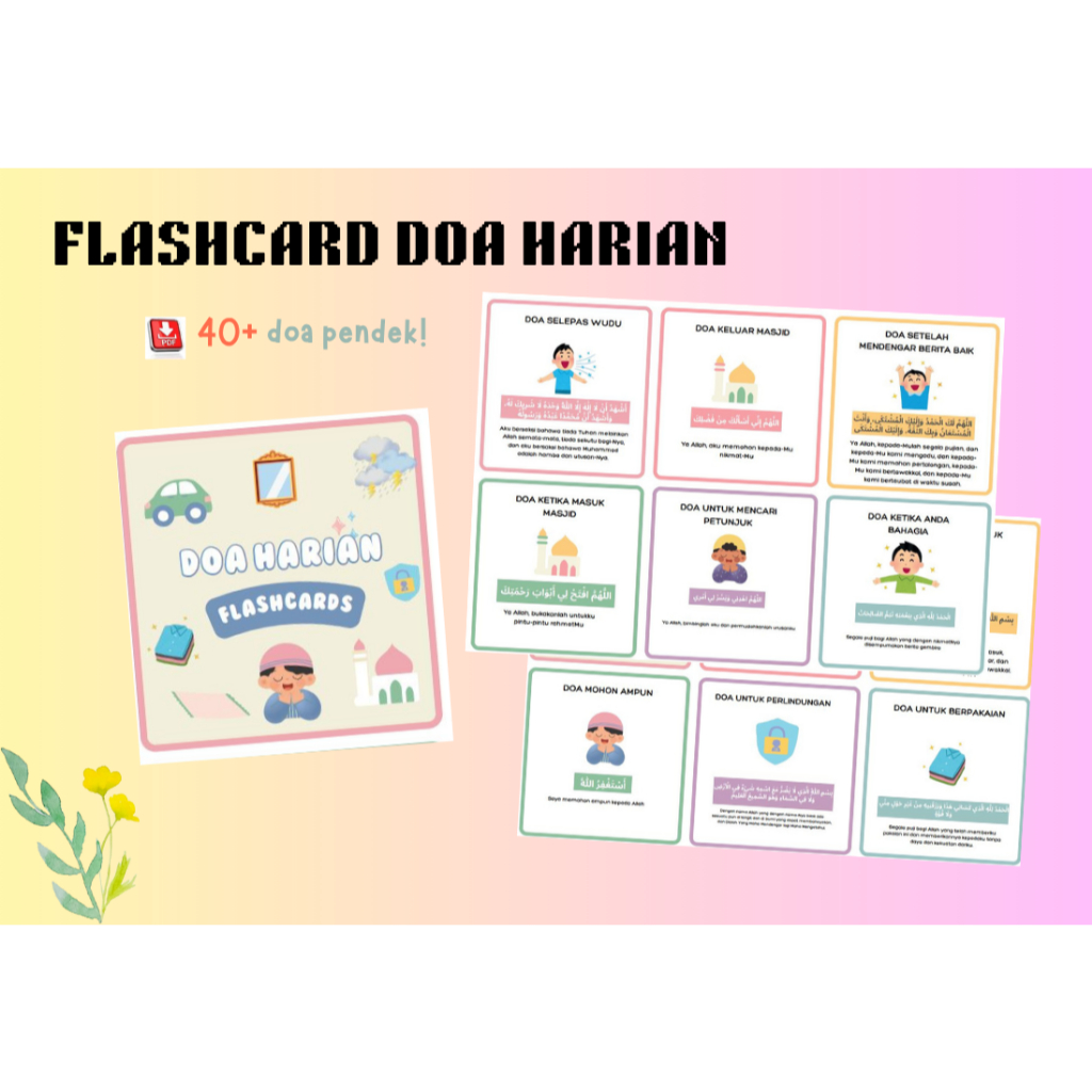 PDF I Flashcard Doa Harian Islamik | Kad Doa Harian Kanak-Kanak ...