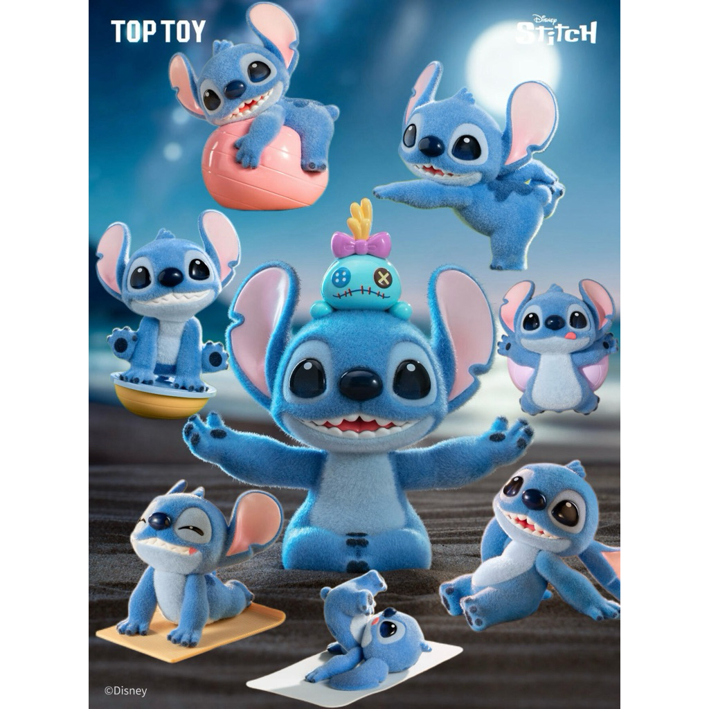 TOPTOY】Disney Stitch Energy Yoga Series Blind Box Flocked Stitch