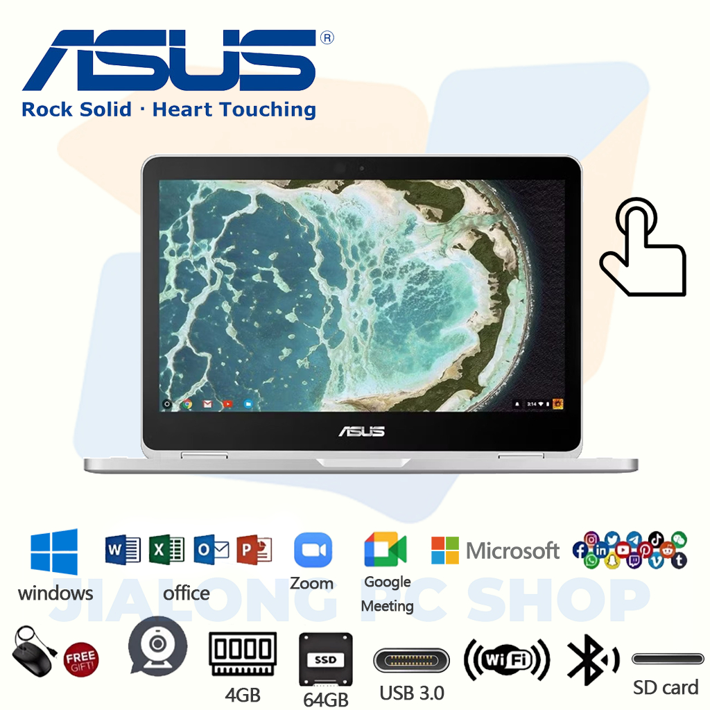 New Model Asus Touchscreen laptop Flip C302 2-In-1 Laptop- 125