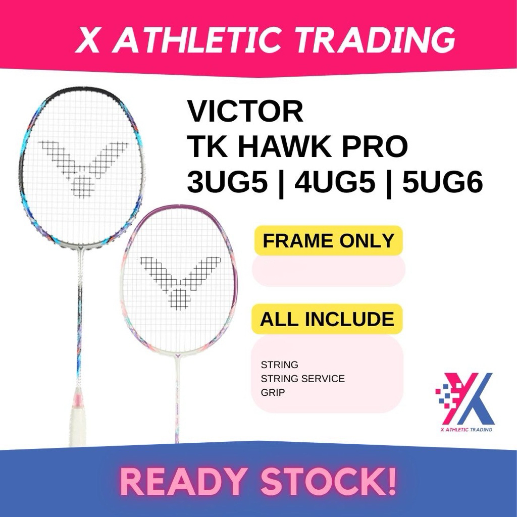 [100% ORIGINAL] Victor thruster k hawk pro / tk hawk pro attack racket ...