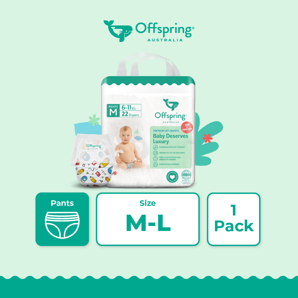 Offspring [Mini Pack] Fashion Baby Diapers Tape/Pants S24/M22/L18 ...