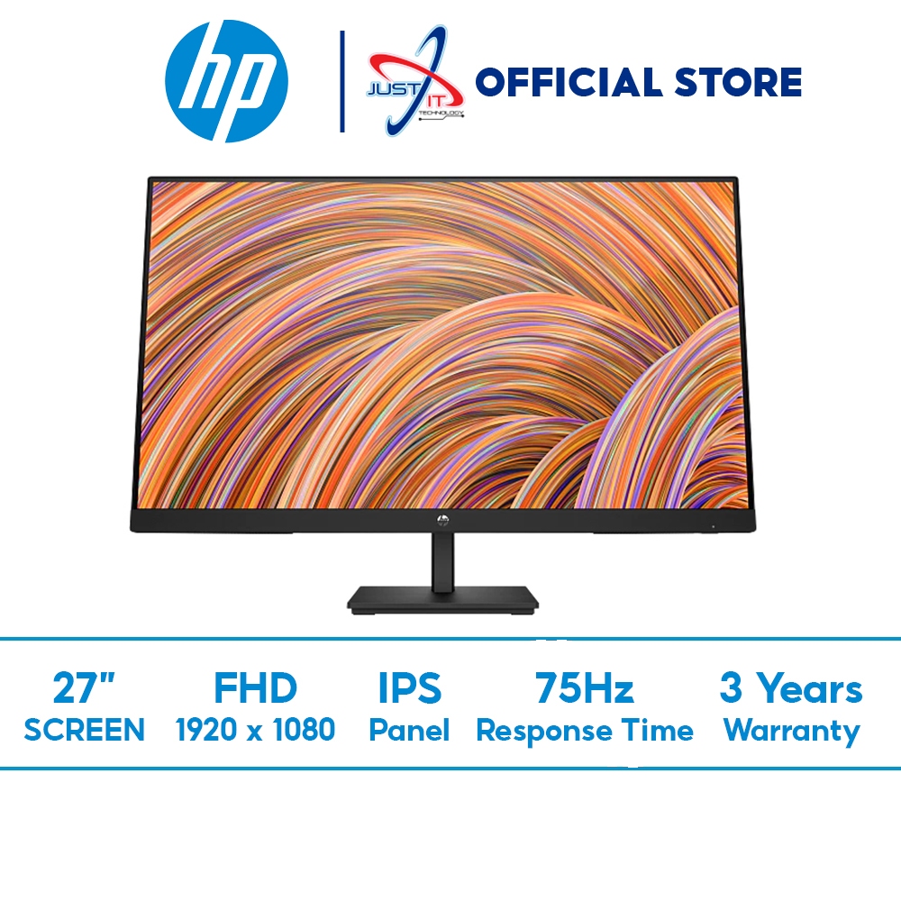 HP V27i G5 27" MONITOR ( 27" IPS FHD / 5MS / 75HZ / VGA+ HD MI+DP ...