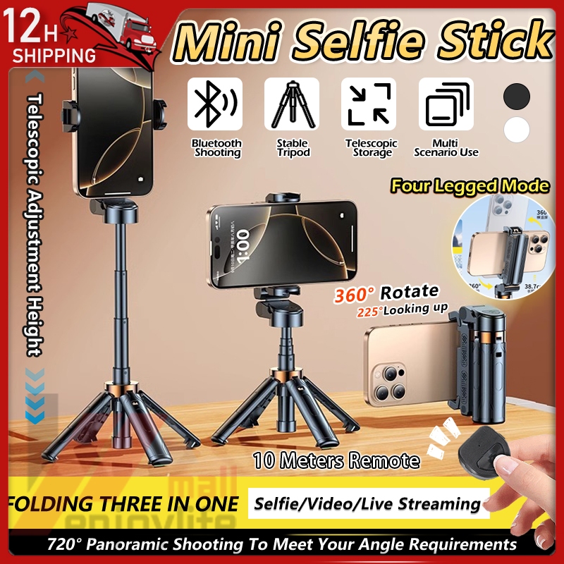 360° Rotating Bluetooth Selfie Stick with Remote Control, Extendable ...