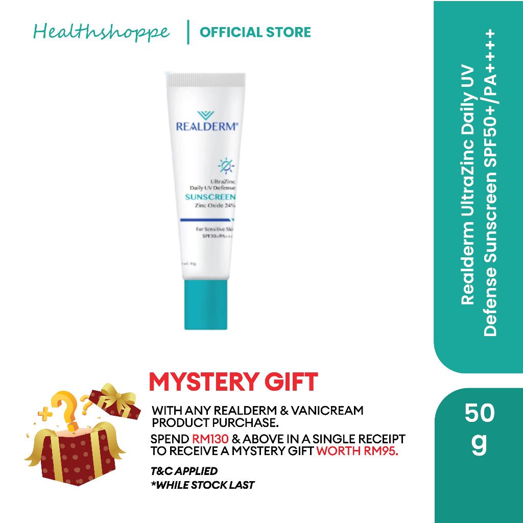 Realderm UltraZinc Daily UV Defense Sunscreen SPF50+/PA++++ | Shopee ...