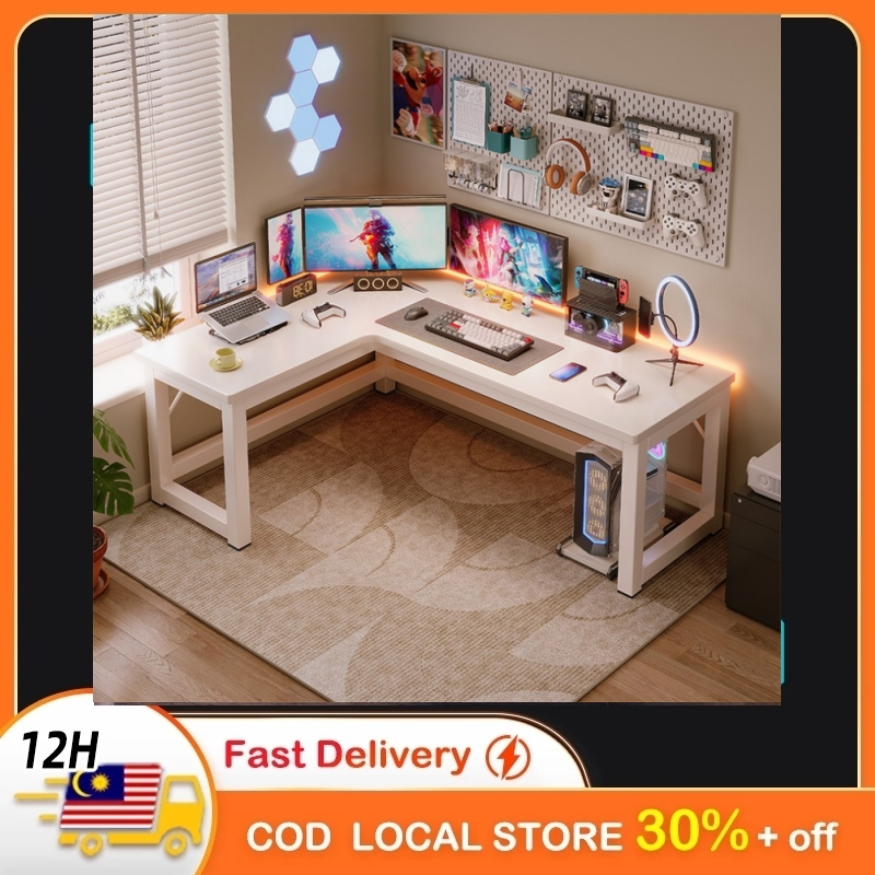 Gaming Table Corner L Shape Computer Table Office Table 120/140cm Meja ...