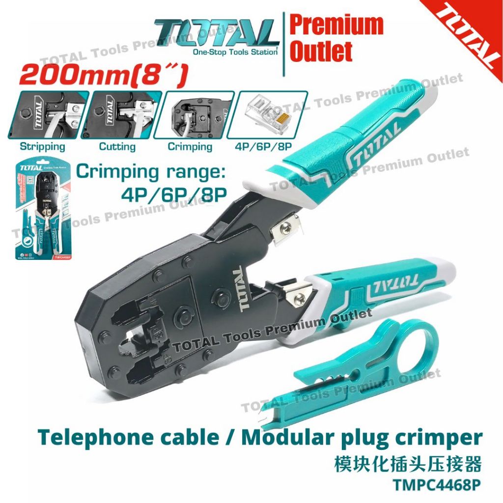 TOTAL Tools 3 in1 Crimping ,Stripping ,Cutting. Network line Modular ...