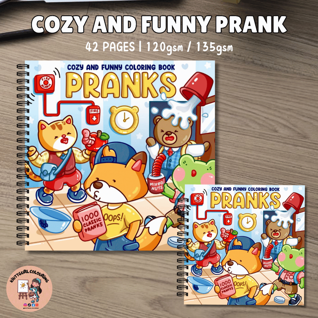 COZY AND FUNNY PRANK Coloring Book 42pages | Shopee Malaysia