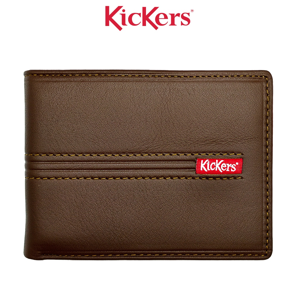 Kickers Small Wallet Genuine Cowhide Top Grain Leather Bifold Short ...