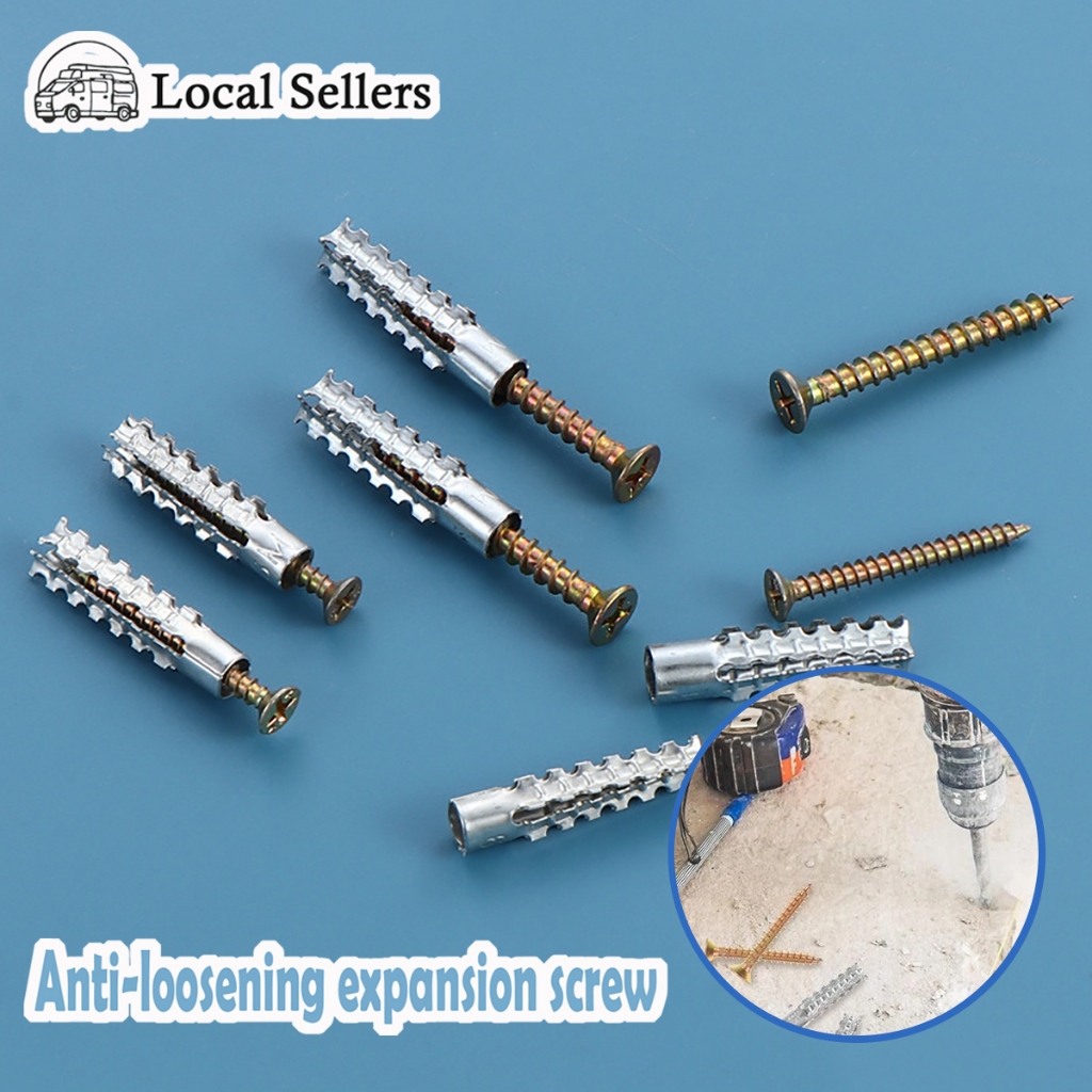 【Hot sale】50/100 sets M6 steel expansion tube-self-tapping screws ...