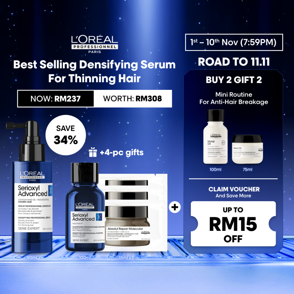 [Road to 11.11] L'Oreal Professionnel Serioxyl Advanced Denser Hair ...