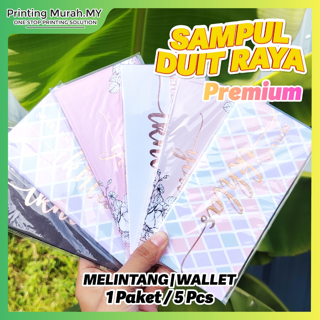 5 pcs Sampul Raya Premium 2026 _ 6 Colours with Rose Gold Stamping ...