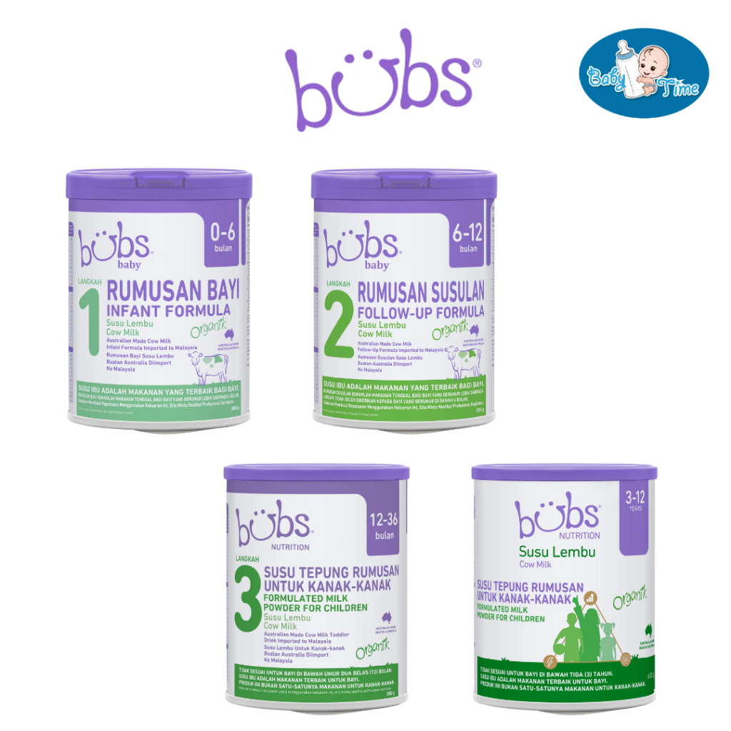 Bubs Organic Grass fed Formula Milk - Step 1/ 2/ 3/ 4 800g Cow Milk ...