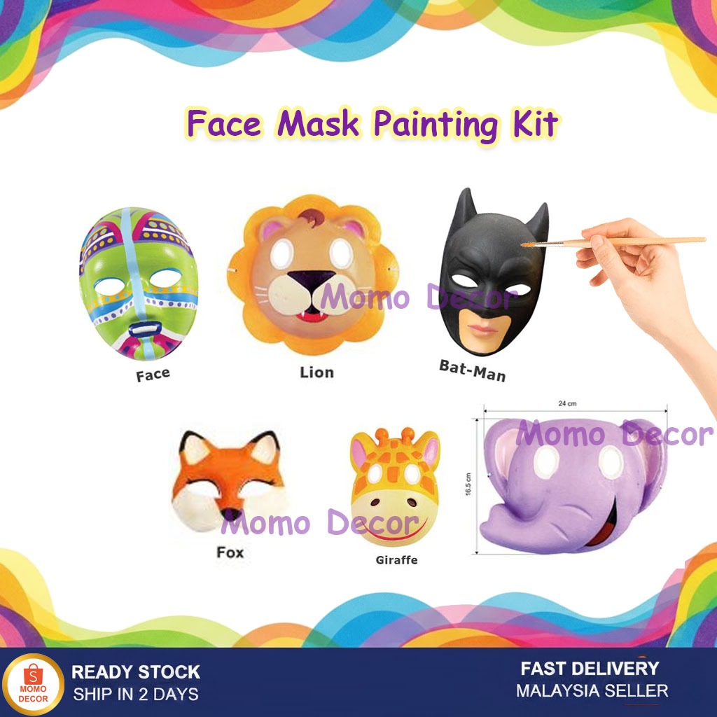 (Loose) Paper Mask Color Painting Kit Lukisan Warna Topeng 面具彩绘 Edu Toy ...