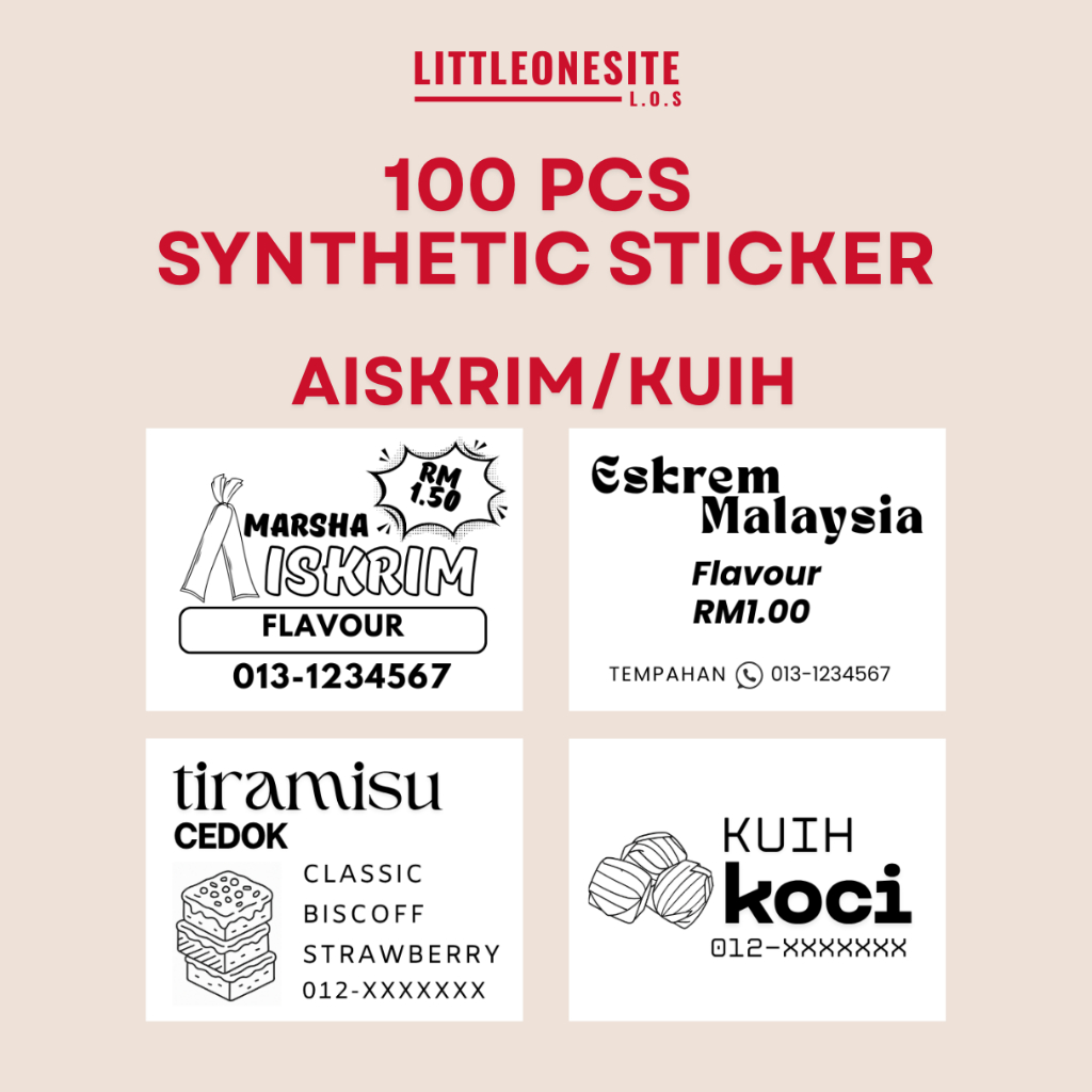 Sticker Aiskrim Malaysia Murah Waterproof Thermal Printing Produk Label ...