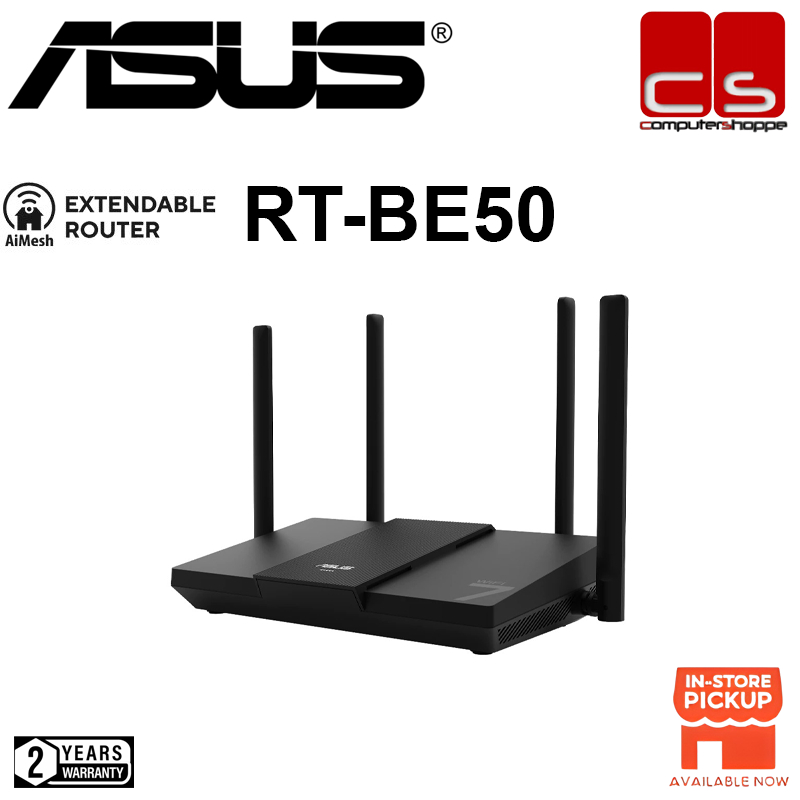 ASUS RT-BE50 (dual-band Wi-Fi 7 router) 3600 Mbps and boosted coverage ...