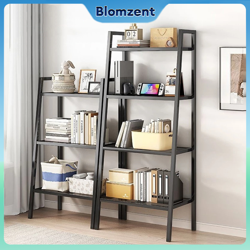 3/4/5 Tier Metal Bookshelf Slanted Bookshelf Multifunctional Rack / Rak ...