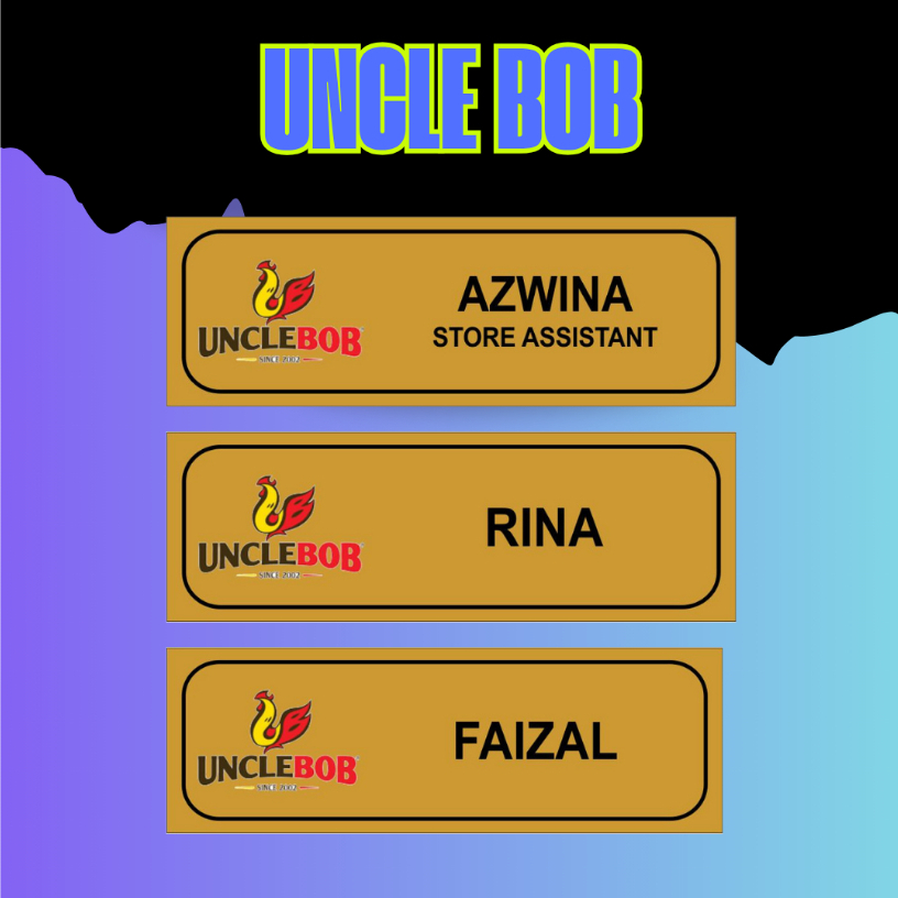 Name Tag UNCLE BOB/ Epoxy Pin @ Magnet (75x25mm) | Shopee Malaysia