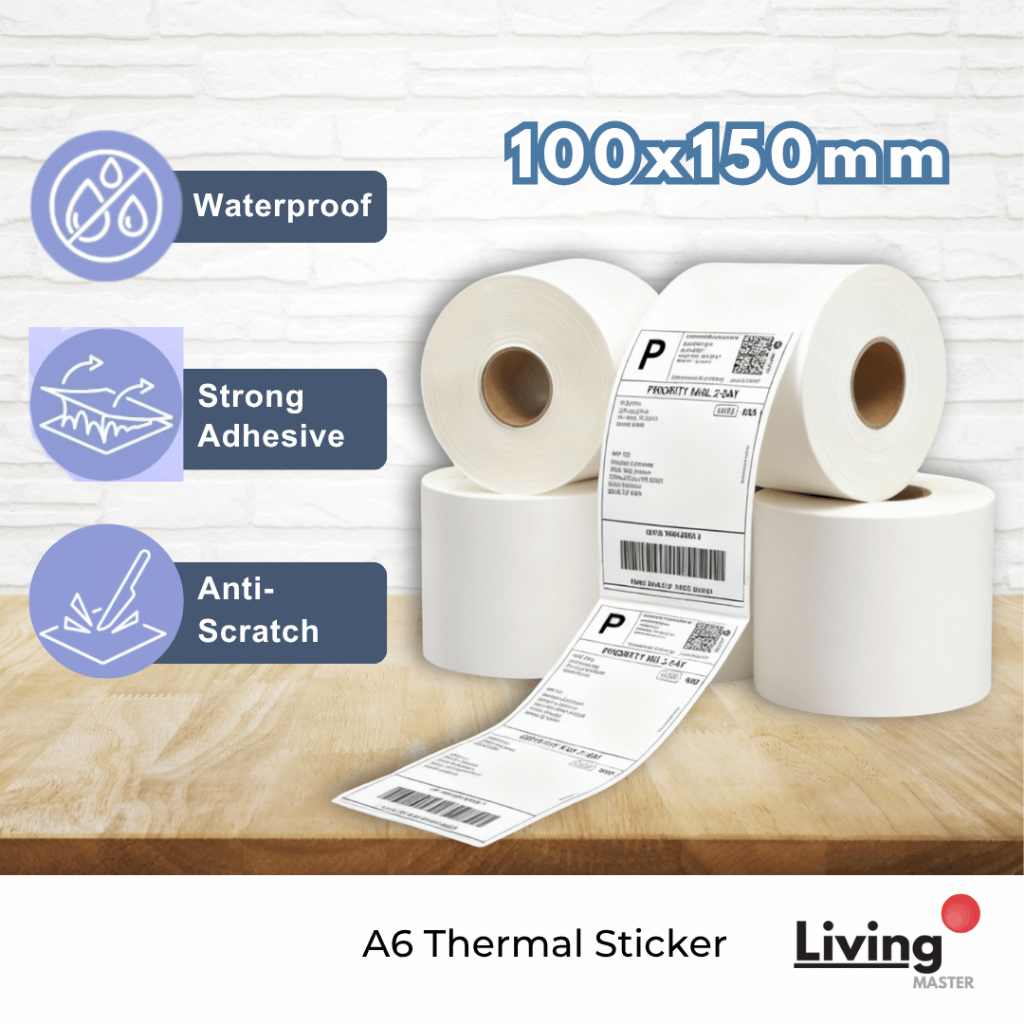 A6 Thermal Sticker AWB Sticker Suitable for Shopee Label Printing 100 ...