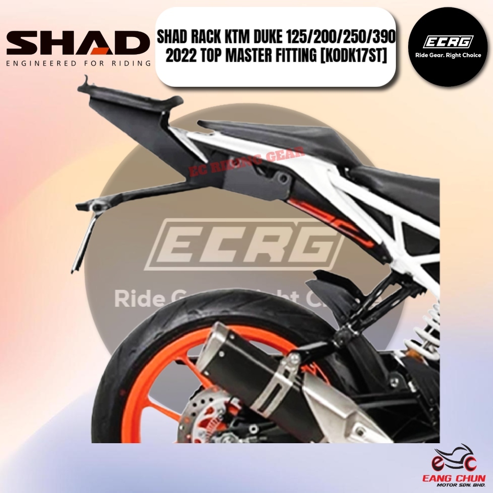 SHAD RACK KTM DUKE 125/200/250/390 2022 TOP MASTER FITTING K0DK17ST ...