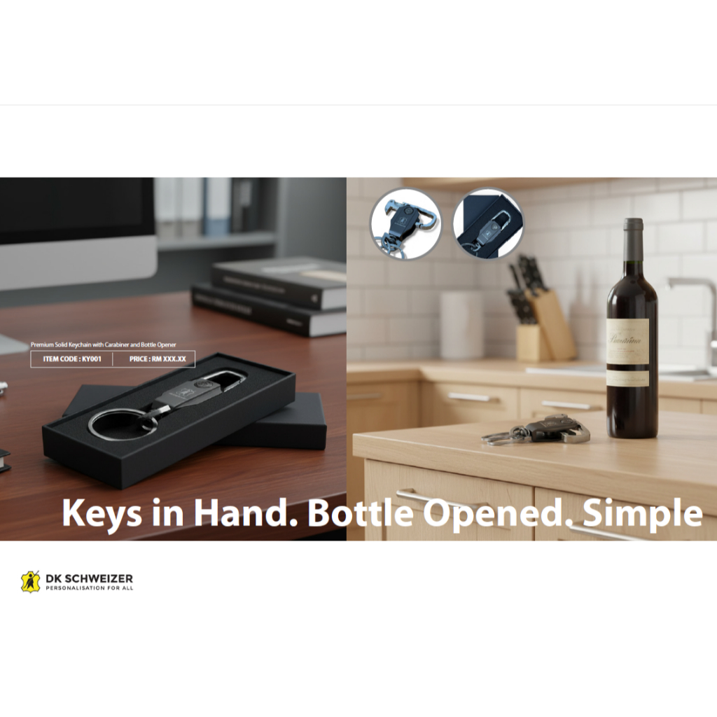 DK SCHWEIZER Premium Solid Keychain with Carabiner and Bottle Opener ...