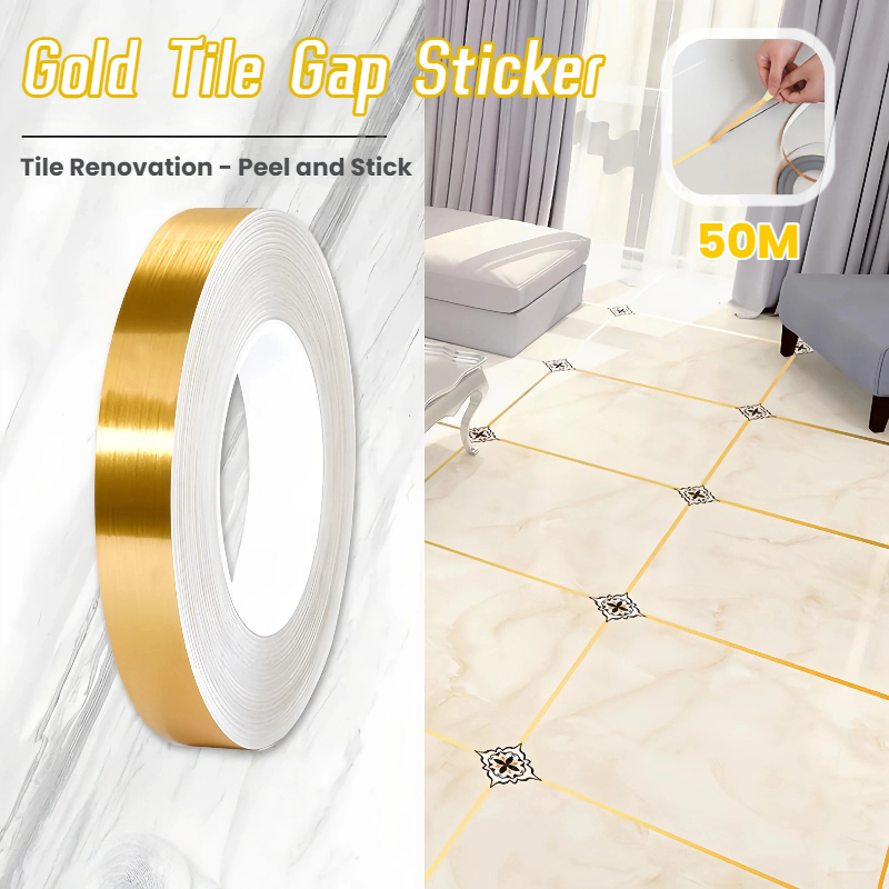 50M/Roll Tile Gap Sticker Mildewproof Waterproof Decoration Strip DIY ...