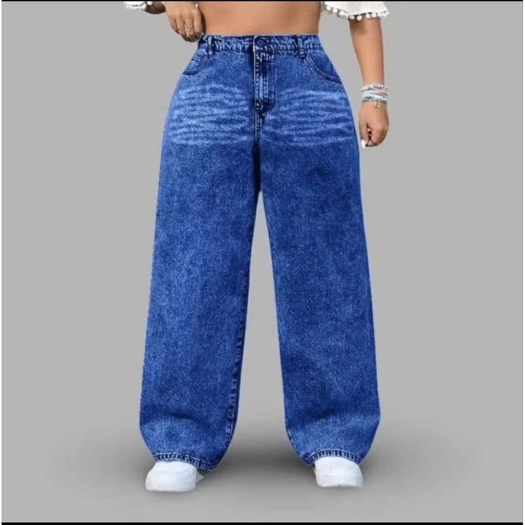 Beggy Palazzo plus size Acid wash {Unisex}(28-50) kain Lembut ...