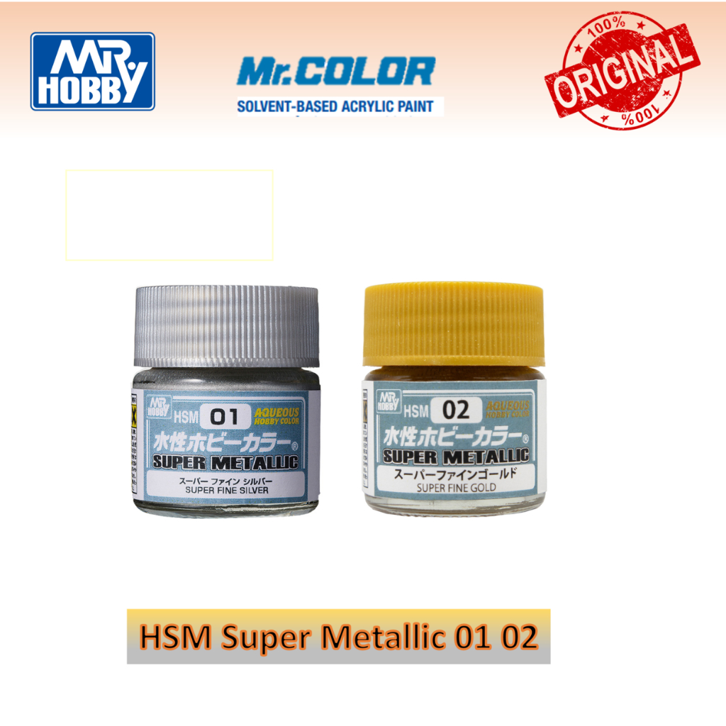 Mr.Hobby Mr Color Aqueous Hobby Color Super Metallic HSM01 HSM02 Fine ...