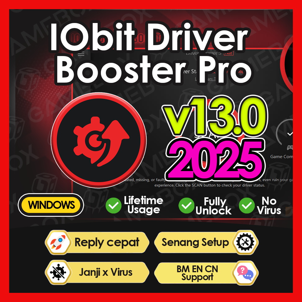IObit Driver Booster Pro 12.5💯 EASY INSTALL 💯 LIFETIME PREMIUM 💯 FAST DELIVERY 💯 SAFE | Shopee ...