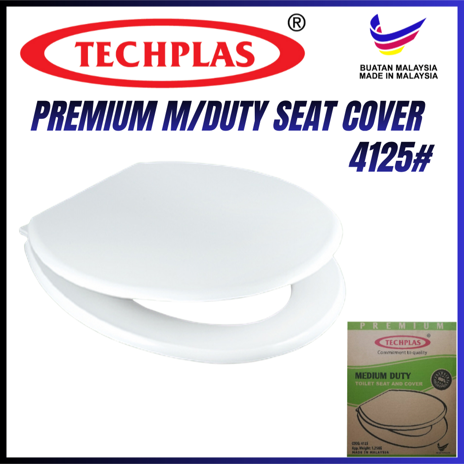 TECHPLAS PREMIUM MEDIUM DUTY TOILET SEAT COVER (WHITE) MODEL-4125 ...