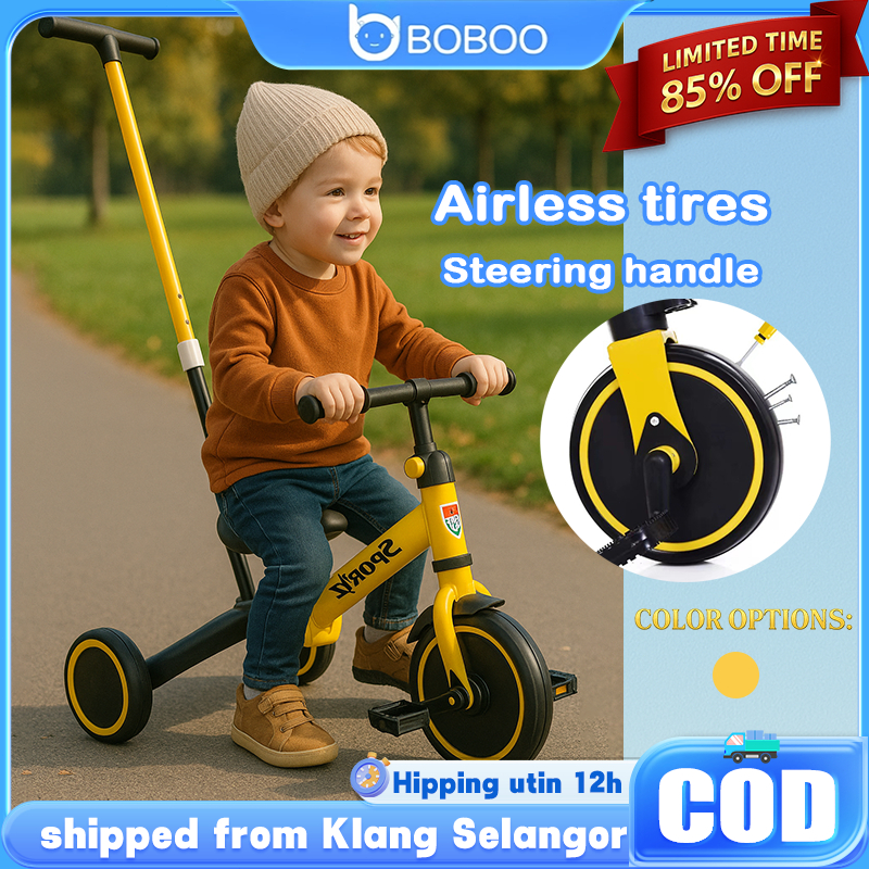COD Kids Tricycle Age 1-6 Bicycle Kids 3 Wheels 4 IN 1 sliding cycling ...