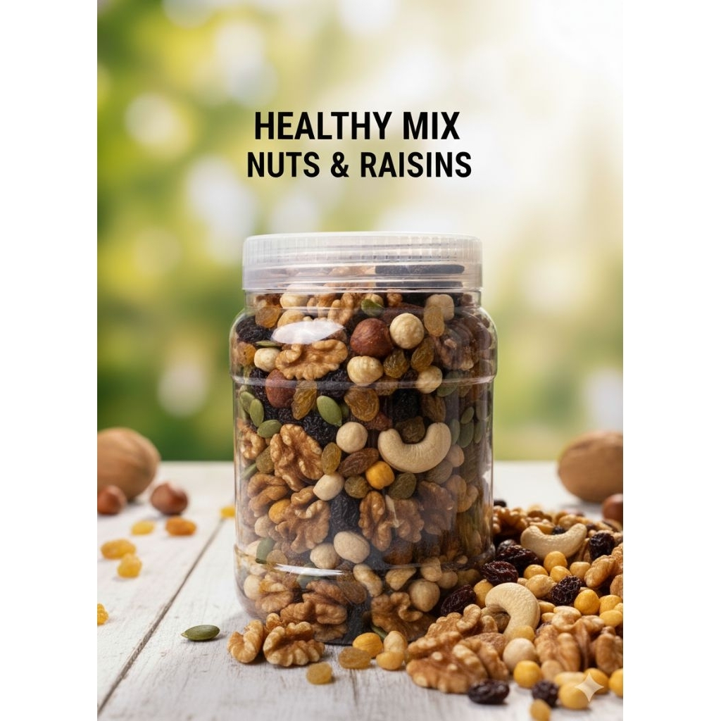 healthy mix nuts &raisin&dried fruit 1kg/500g | Shopee Malaysia