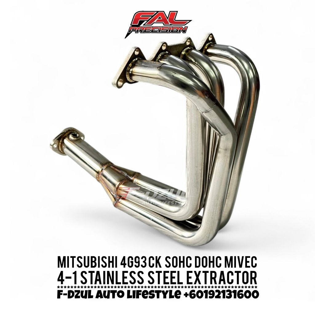 FAL Precision Mitsubishi 4G93 CK 4-1 DOHC SOHC MIVEC Stainless Steel ...