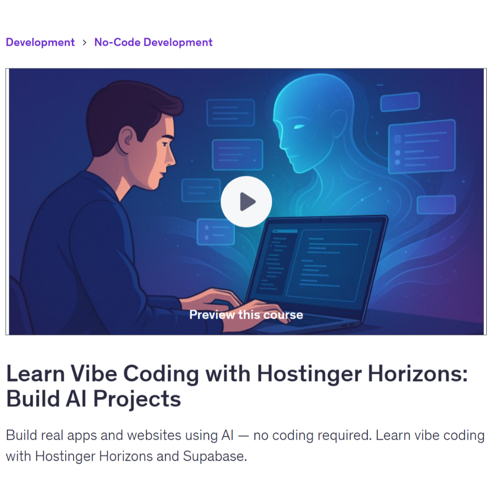 Vibe Coding Video Course-Learn Vibe Coding with Hostinger Horizons ...